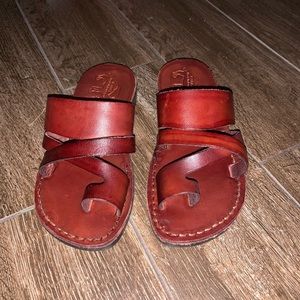 Camel, Jesus Sandal, women’s size 7